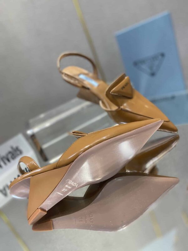 Prada Brushed Slingback Pumps Brown For Women 2.6in/65mm PRD