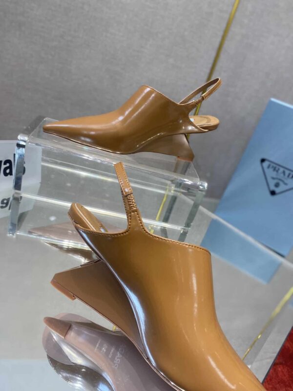 Prada Brushed Slingback Pumps Brown For Women 2.6in/65mm PRD