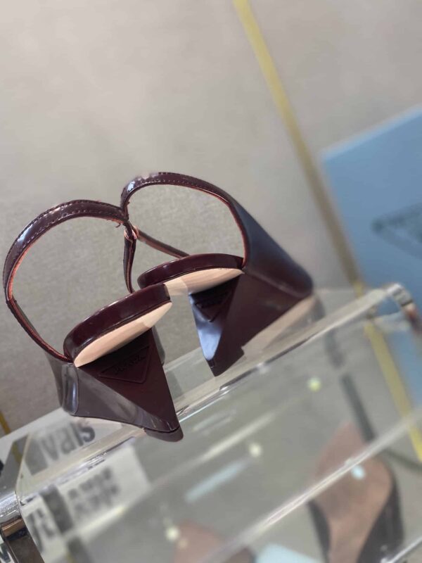 Prada Brushed Slingback Pumps Burgundy For Women 2.6in/65mm PRD