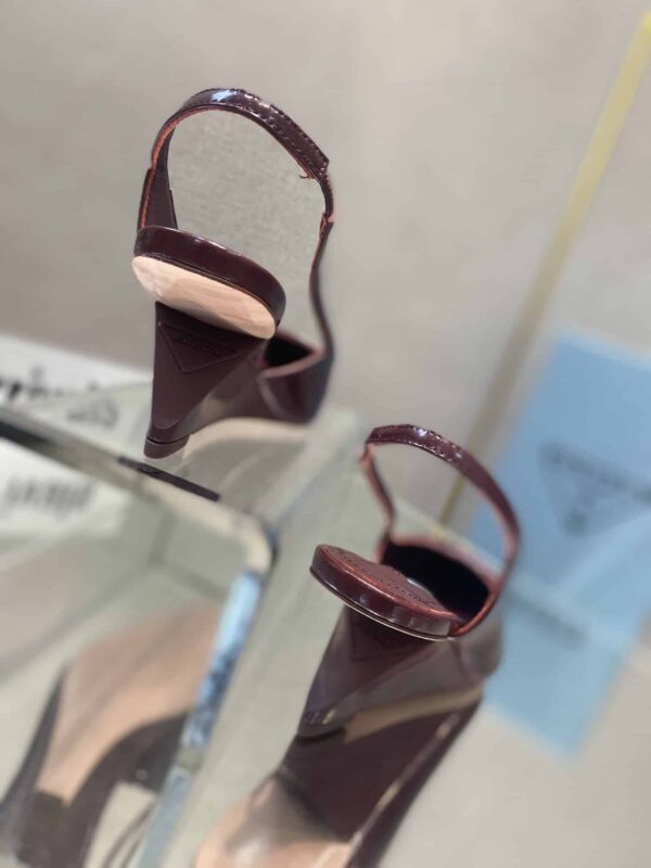 Prada Brushed Slingback Pumps Burgundy For Women 2.6in/65mm PRD