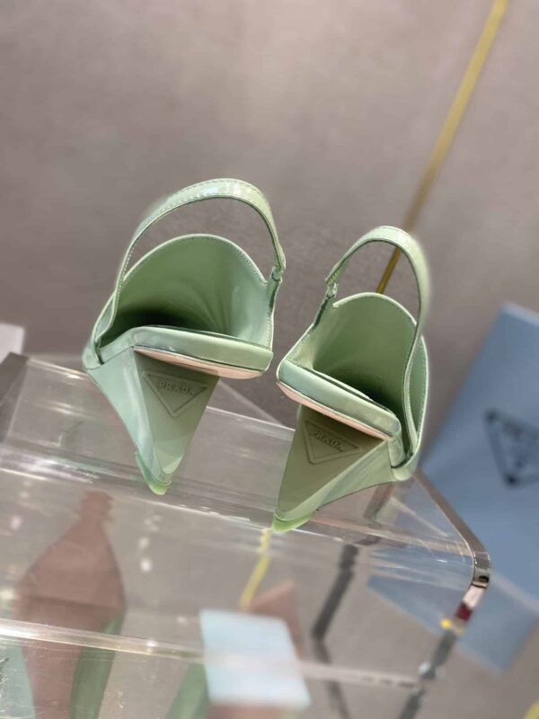 Prada Brushed Slingback Pumps Green For Women 2.6in/65mm PRD