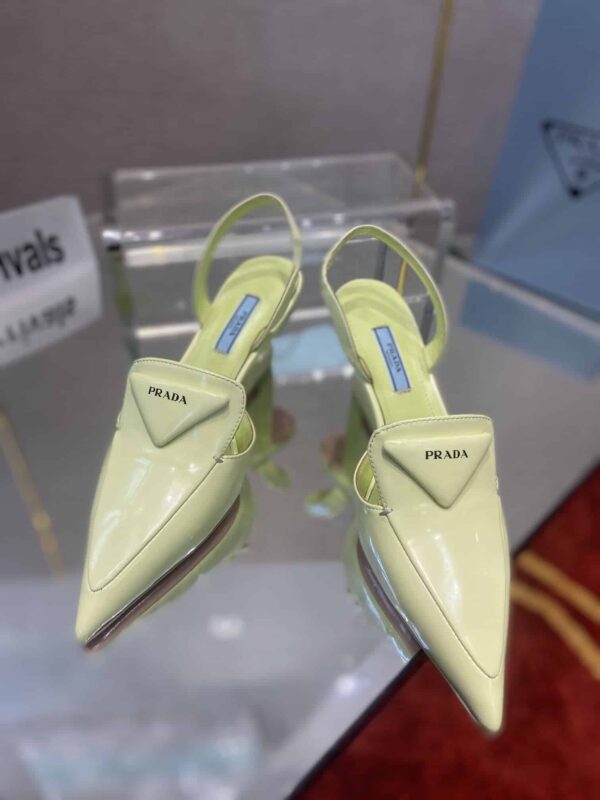 Prada Brushed Slingback Pumps Green For Women 2.6in/65mm PRD