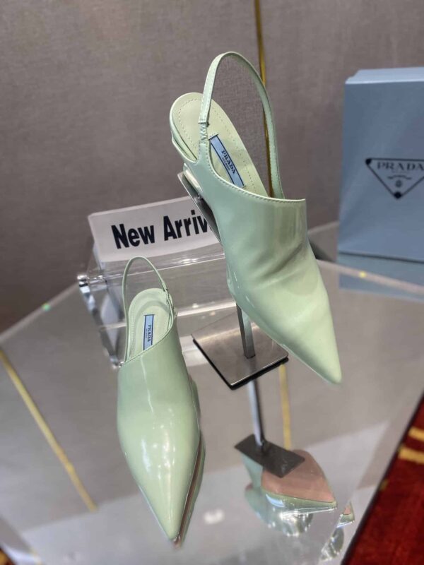 Prada Brushed Slingback Pumps Green For Women 2.6in/65mm PRD
