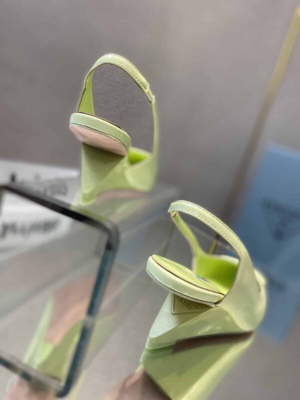 Prada Brushed Slingback Pumps Green For Women 2.6in/65mm PRD