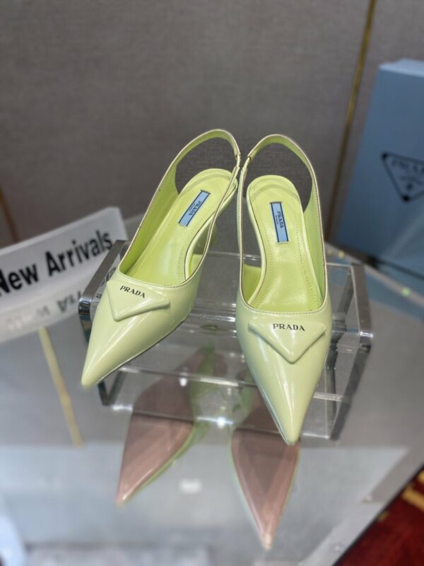 Prada Brushed Slingback Pumps Green For Women 2.6in/65mm PRD