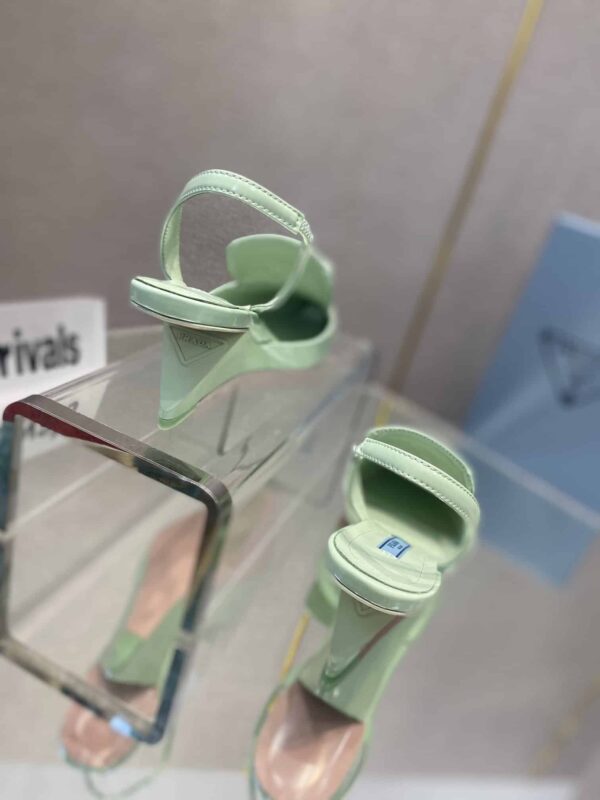 Prada Brushed Slingback Pumps Green For Women 2.6in/65mm PRD