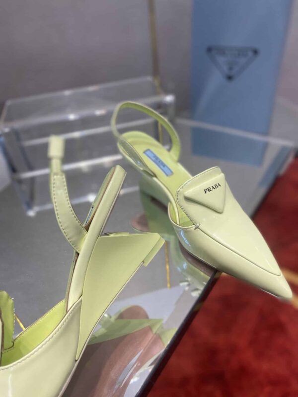 Prada Brushed Slingback Pumps Green For Women 2.6in/65mm PRD