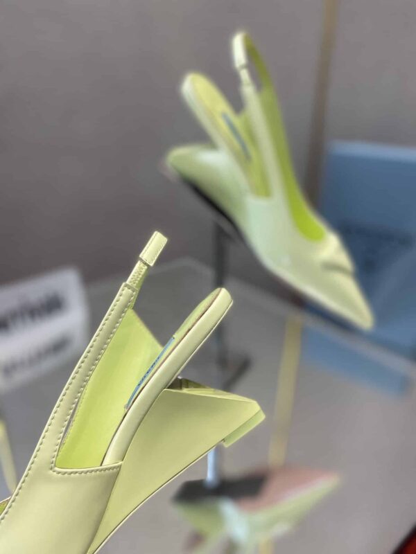 Prada Brushed Slingback Pumps Green For Women 2.6in/65mm PRD