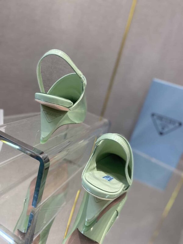 Prada Brushed Slingback Pumps Green For Women 2.6in/65mm PRD