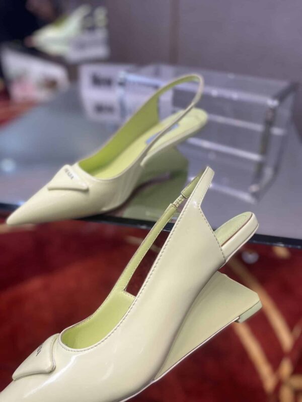 Prada Brushed Slingback Pumps Green For Women 2.6in/65mm PRD