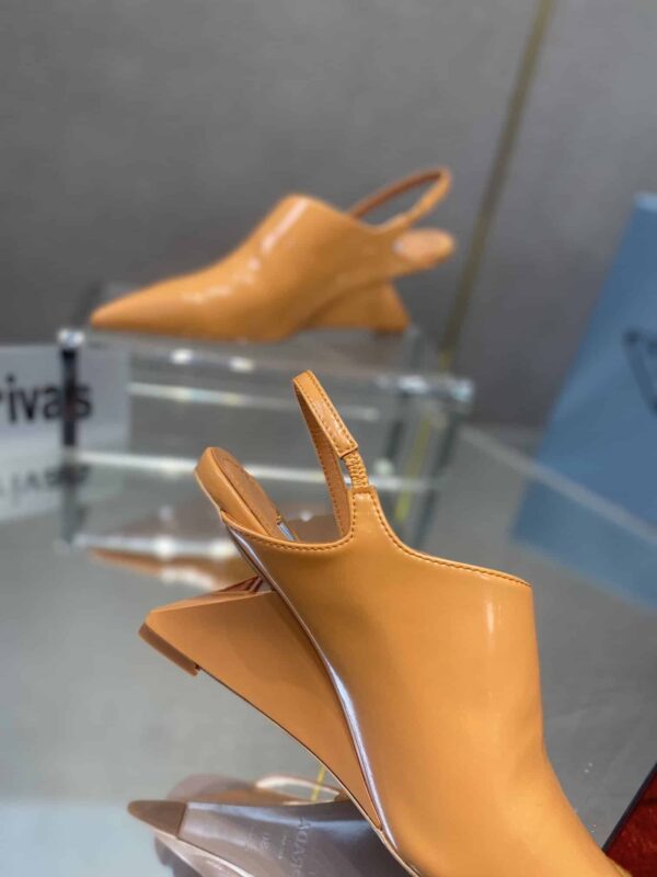 Prada Brushed Slingback Pumps Orange For Women 2.6in/65mm PRD