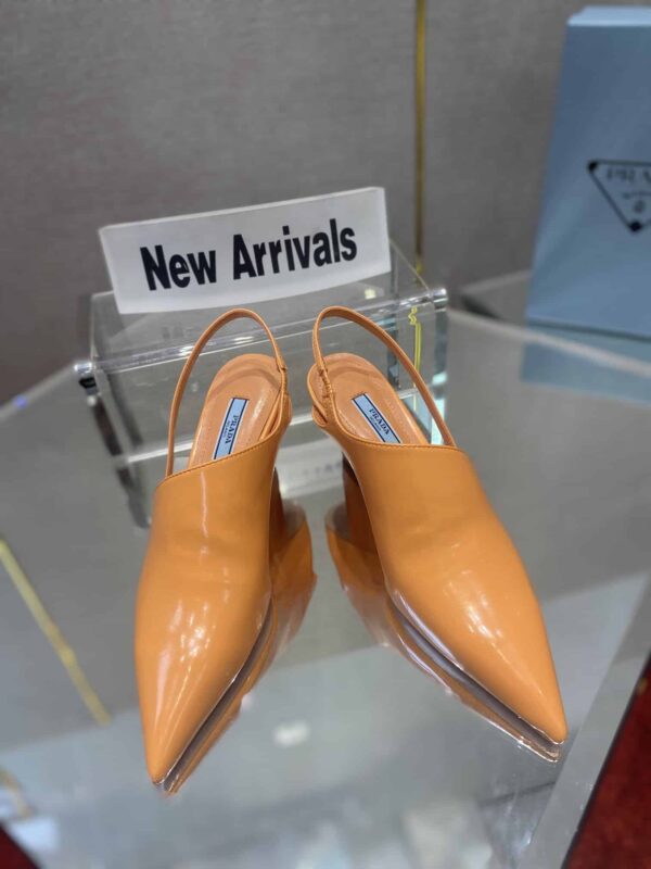 Prada Brushed Slingback Pumps Orange For Women 2.6in/65mm PRD