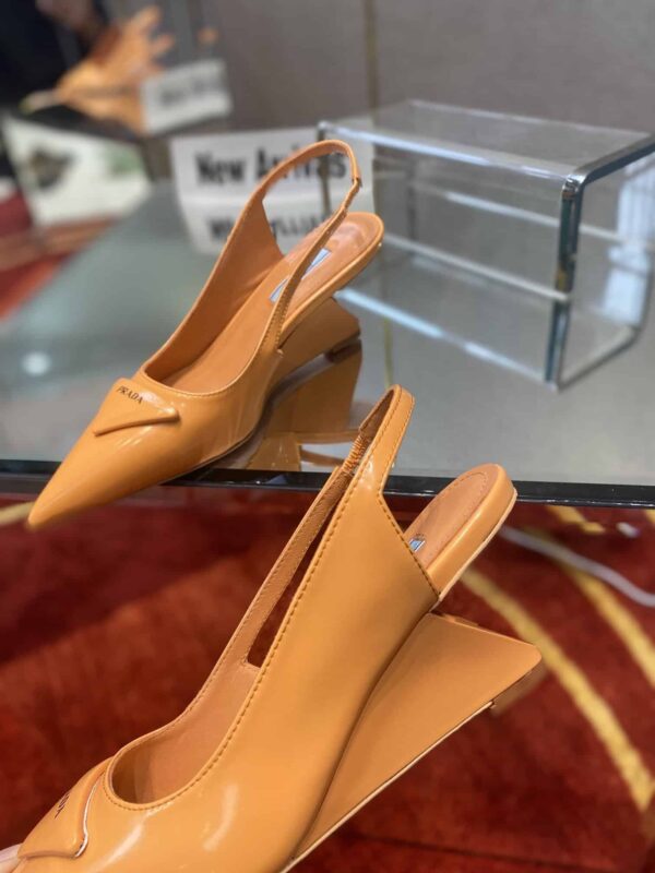 Prada Brushed Slingback Pumps Orange For Women 2.6in/65mm PRD