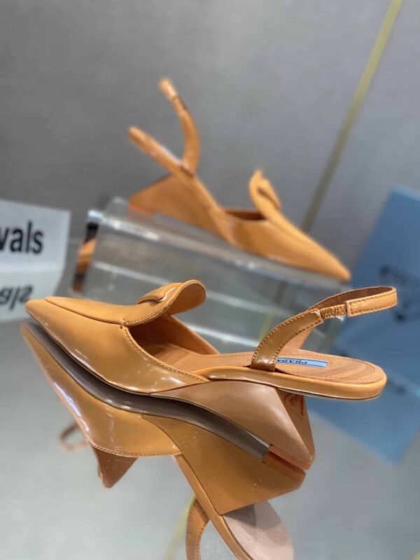 Prada Brushed Slingback Pumps Orange For Women 2.6in/65mm PRD