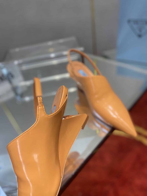 Prada Brushed Slingback Pumps Orange For Women 2.6in/65mm PRD