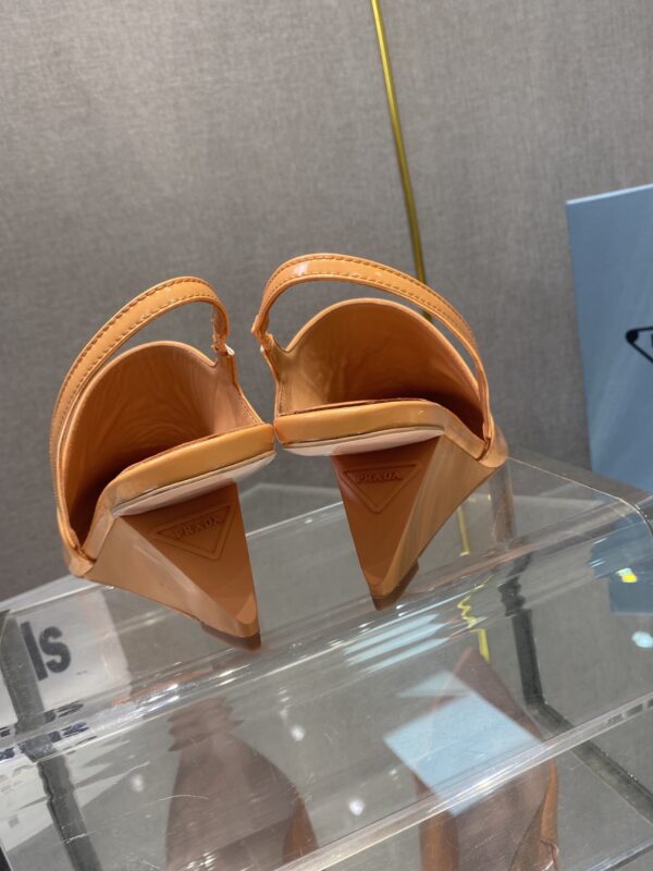 Prada Brushed Slingback Pumps Orange For Women 2.6in/65mm PRD