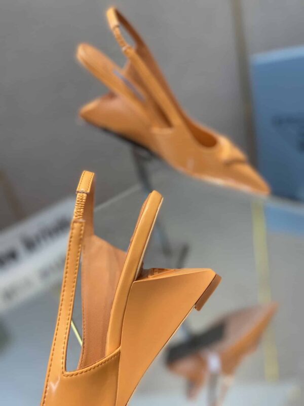 Prada Brushed Slingback Pumps Orange For Women 2.6in/65mm PRD