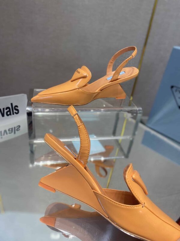 Prada Brushed Slingback Pumps Orange For Women 2.6in/65mm PRD
