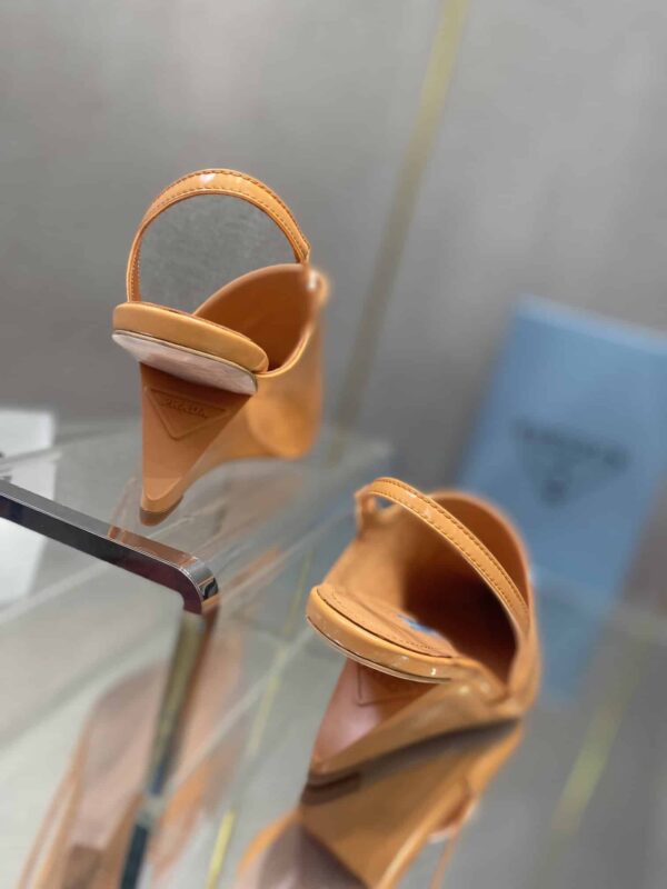 Prada Brushed Slingback Pumps Orange For Women 2.6in/65mm PRD