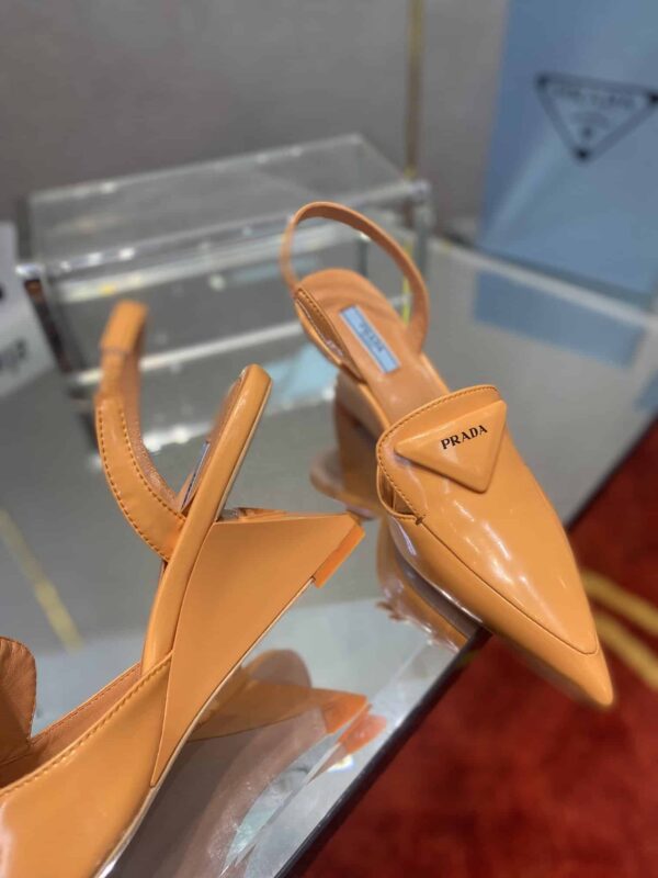 Prada Brushed Slingback Pumps Orange For Women 2.6in/65mm PRD