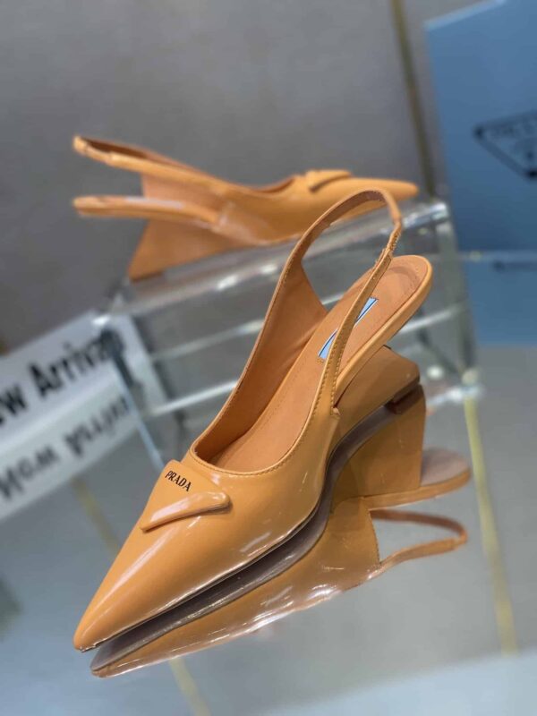 Prada Brushed Slingback Pumps Orange For Women 2.6in/65mm PRD