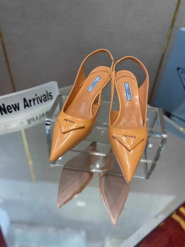 Prada Brushed Slingback Pumps Orange For Women 2.6in/65mm PRD