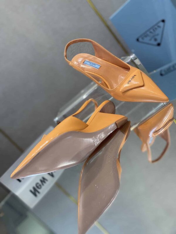 Prada Brushed Slingback Pumps Orange For Women 2.6in/65mm PRD