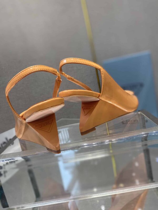 Prada Brushed Slingback Pumps Orange For Women 2.6in/65mm PRD