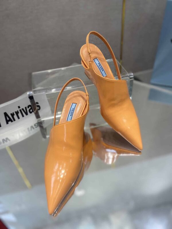 Prada Brushed Slingback Pumps Orange For Women 2.6in/65mm PRD