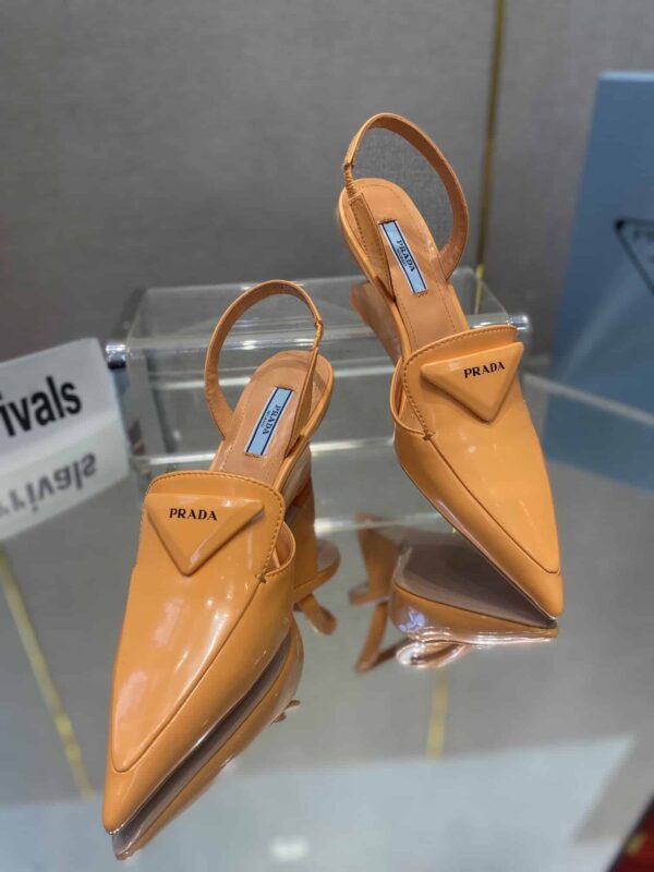 Prada Brushed Slingback Pumps Orange For Women 2.6in/65mm PRD
