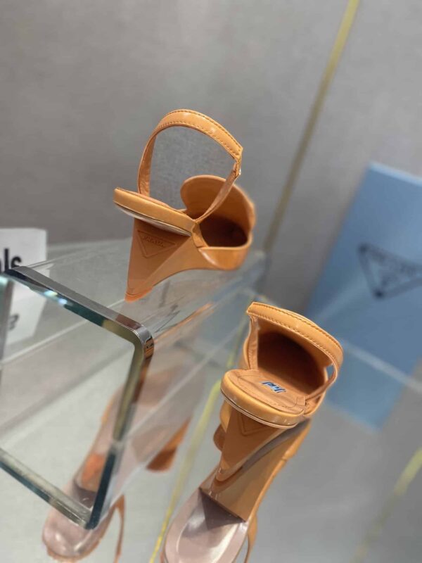 Prada Brushed Slingback Pumps Orange For Women 2.6in/65mm PRD