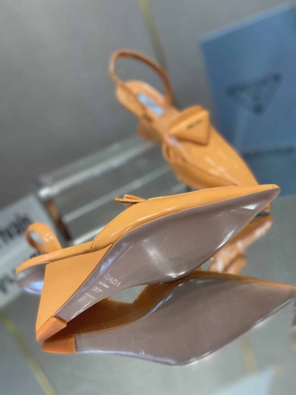 Prada Brushed Slingback Pumps Orange For Women 2.6in/65mm PRD