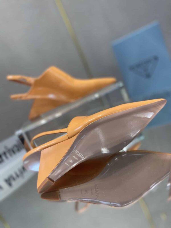 Prada Brushed Slingback Pumps Orange For Women 2.6in/65mm PRD
