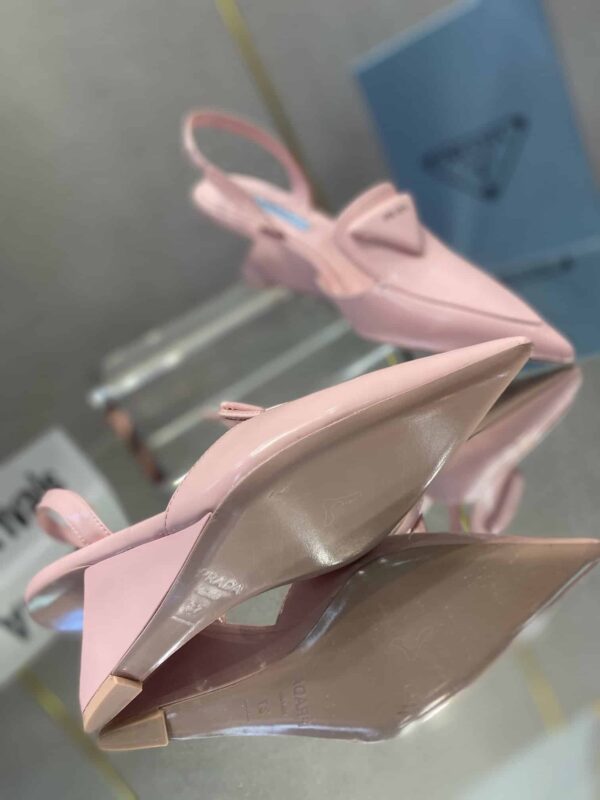 Prada Brushed Slingback Pumps Pink For Women 2.6in/65mm PRD