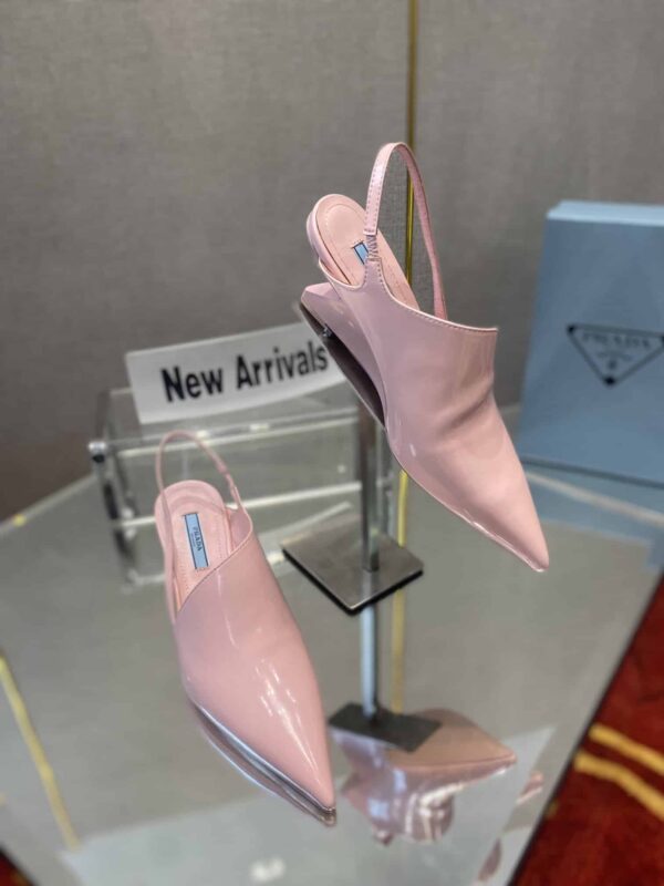 Prada Brushed Slingback Pumps Pink For Women 2.6in/65mm PRD