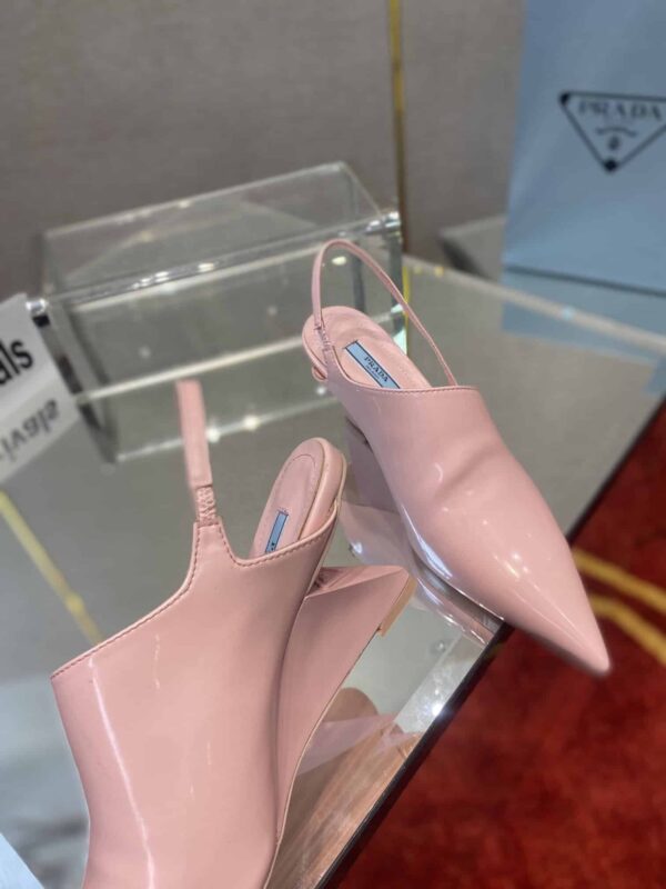 Prada Brushed Slingback Pumps Pink For Women 2.6in/65mm PRD
