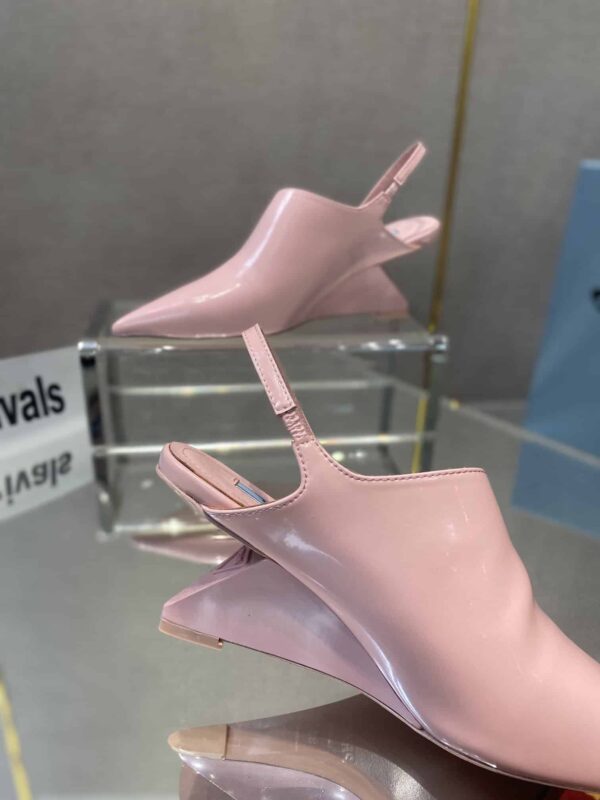 Prada Brushed Slingback Pumps Pink For Women 2.6in/65mm PRD