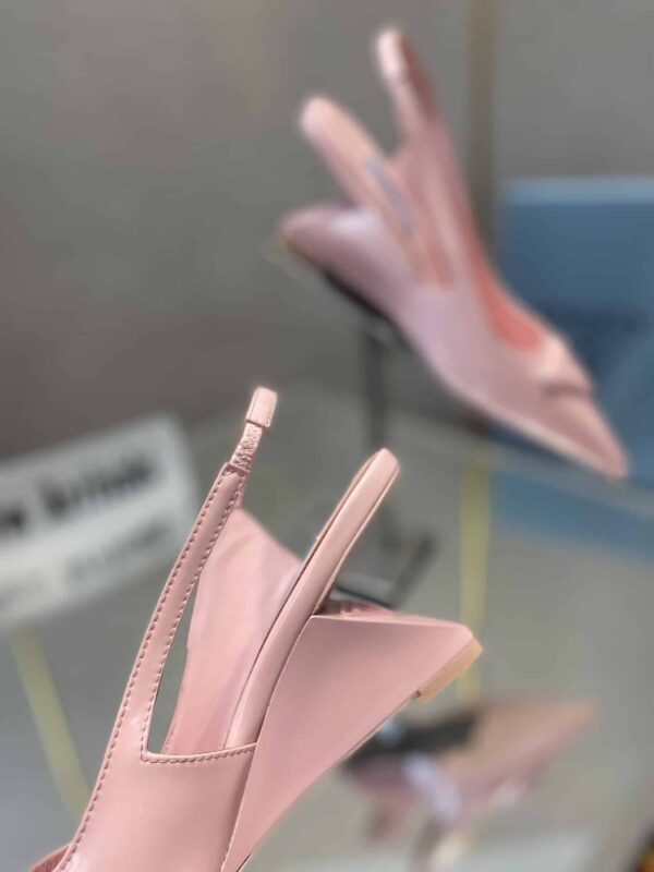 Prada Brushed Slingback Pumps Pink For Women 2.6in/65mm PRD