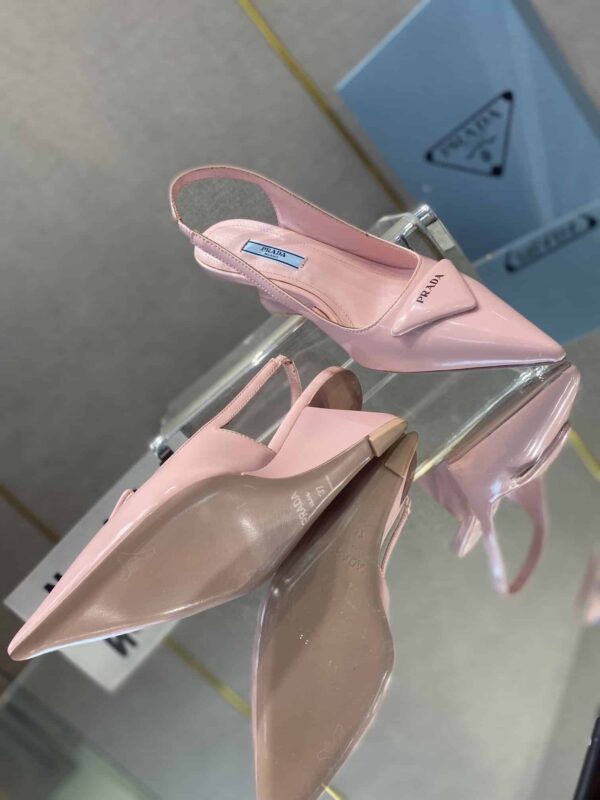Prada Brushed Slingback Pumps Pink For Women 2.6in/65mm PRD