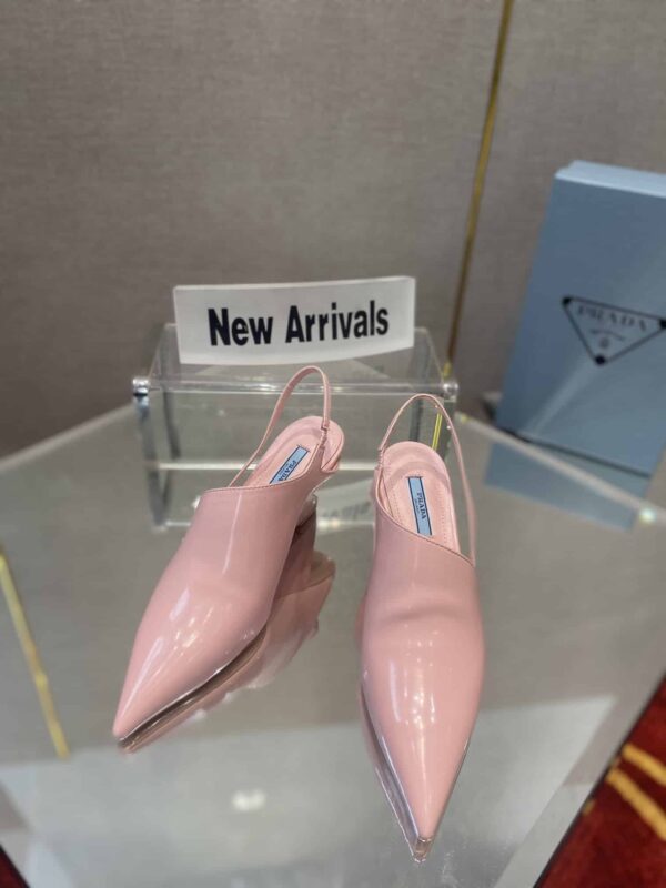 Prada Brushed Slingback Pumps Pink For Women 2.6in/65mm PRD