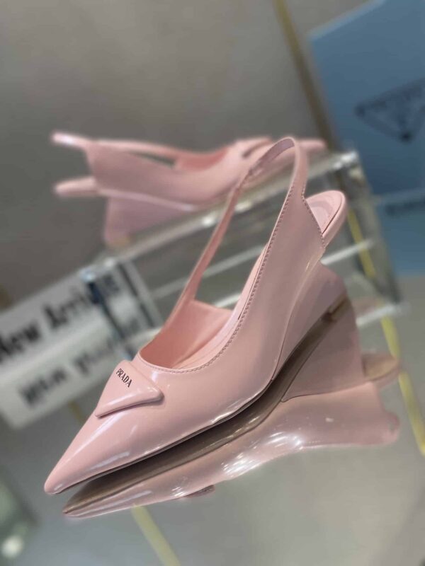 Prada Brushed Slingback Pumps Pink For Women 2.6in/65mm PRD