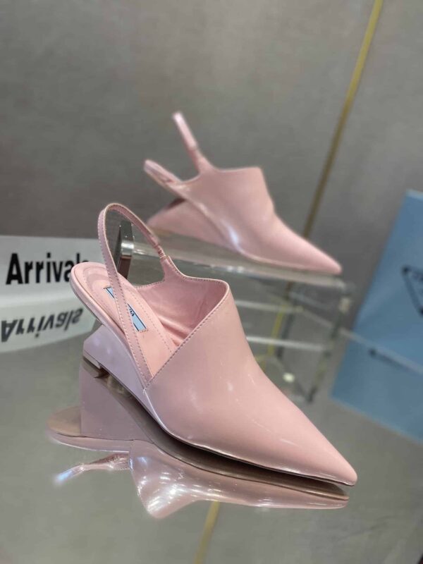 Prada Brushed Slingback Pumps Pink For Women 2.6in/65mm PRD
