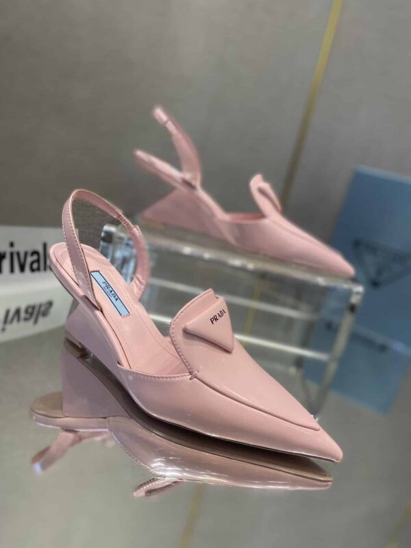 Prada Brushed Slingback Pumps Pink For Women 2.6in/65mm PRD