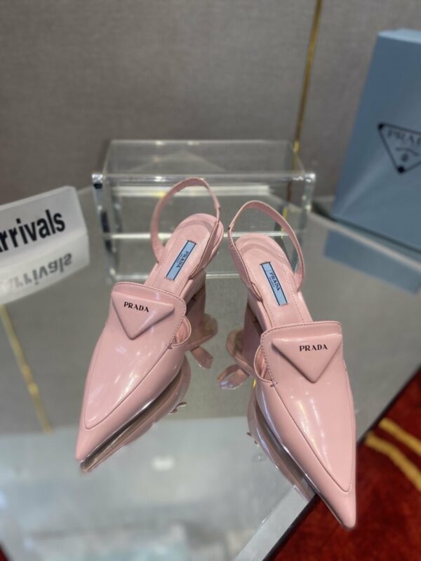 Prada Brushed Slingback Pumps Pink For Women 2.6in/65mm PRD