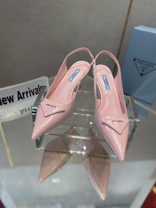 Prada Brushed Slingback Pumps Pink For Women 2.6in/65mm PRD