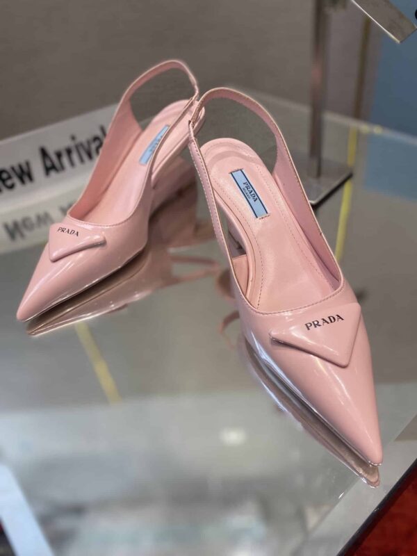 Prada Brushed Slingback Pumps Pink For Women 2.6in/65mm PRD
