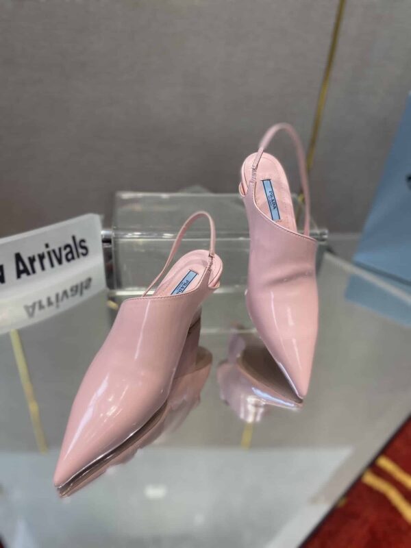 Prada Brushed Slingback Pumps Pink For Women 2.6in/65mm PRD