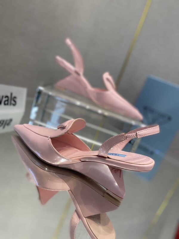 Prada Brushed Slingback Pumps Pink For Women 2.6in/65mm PRD