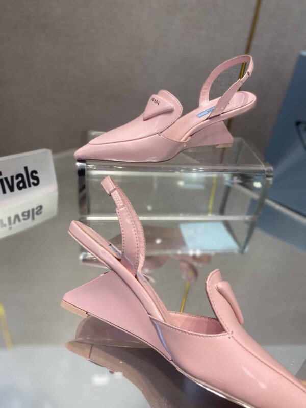 Prada Brushed Slingback Pumps Pink For Women 2.6in/65mm PRD