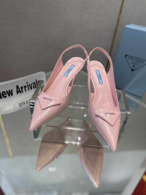 Prada Brushed Slingback Pumps Pink For Women 2.6in/65mm PRD
